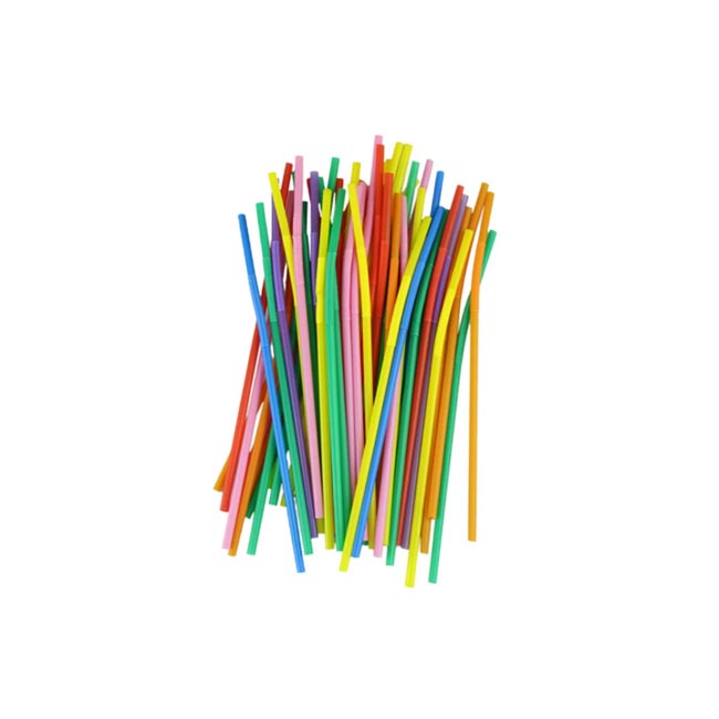 Трубочки с изгибом, цветные, 21 см, 1000 шт./уп. (арт. 19006)