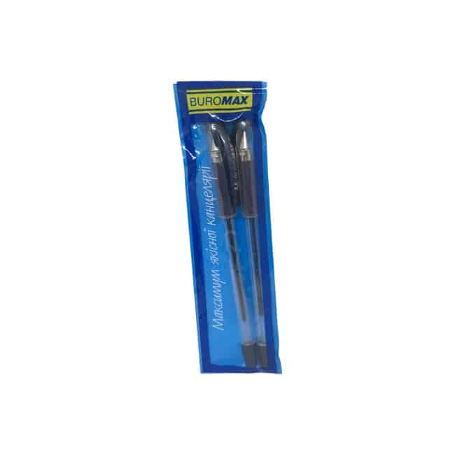 Ручки шариковые масляные "BuroMax", 0.7 мм, синие, 2 шт./уп. (арт.45142)