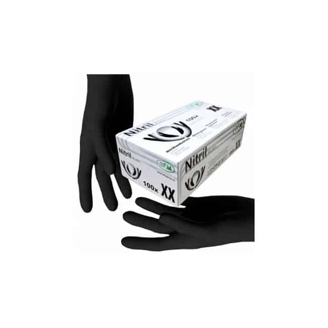 Перчатки "SFM" нитриловые, разовые, черные, L, р.8-9, 200шт / 100пар (арт. 31171)